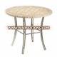 Round tile top dining table